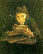Sir Joshua Reynolds boy reading oil painting on canvas